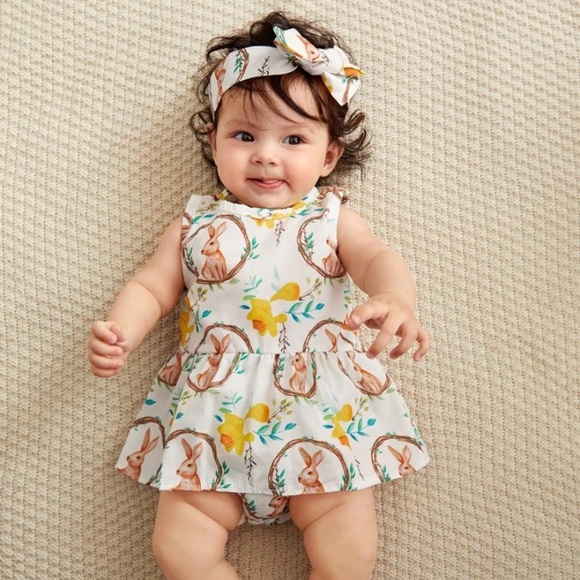 Easter 🐣 outfit. Adorable top with bloomer. - Picture 2 of 7